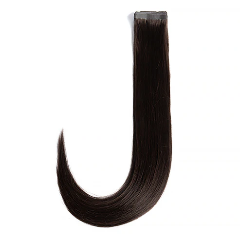 Extensions Adhésives Cheveux Naturels – Dark Brown (#2) – 20 Bandes