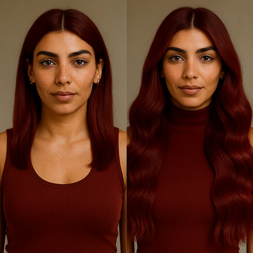 Extensions à clips invisibles - Cheveux 100% naturels - #99J Cherry Red
