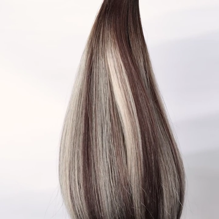 Extensions Adhésives Cheveux Naturels – Espresso Ice (B2/60A) - 20 Bandes
