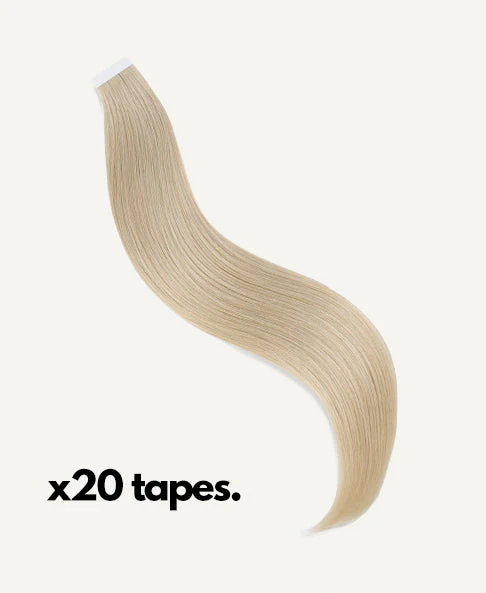 Extensions Adhésives Cheveux Naturels – Vanilla Silk (#60A) – 20 Bandes