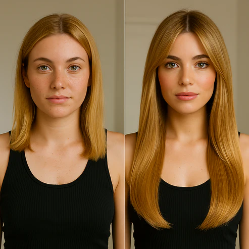 Extensions Adhésives Cheveux Naturels – Strawberry Blonde (#22) – 20 Bandes