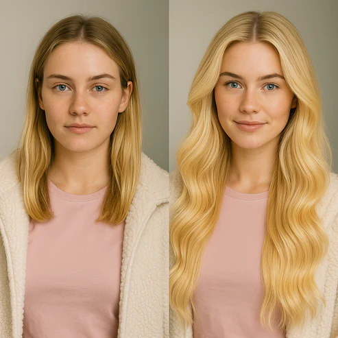Extensions Adhésives Cheveux Naturels – Light Blonde (#613) – 20 Bandes
