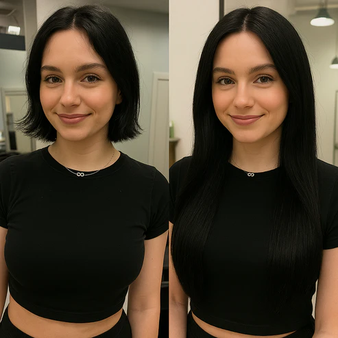 Extensions Adhésives Cheveux Naturels – Dark Brown (#2) – 20 Bandes