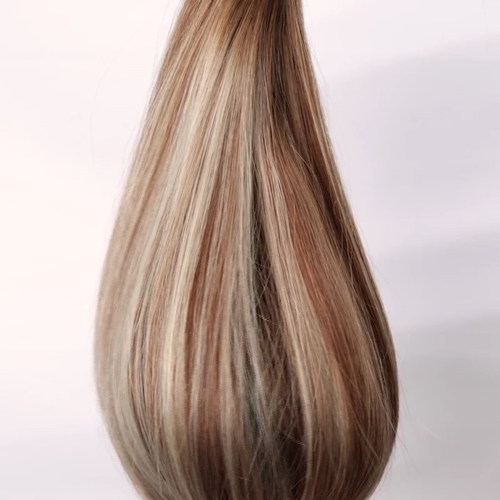 Extensions Adhésives Cheveux Naturels – Caramel Cream (#B4/60) – 20 Bandes
