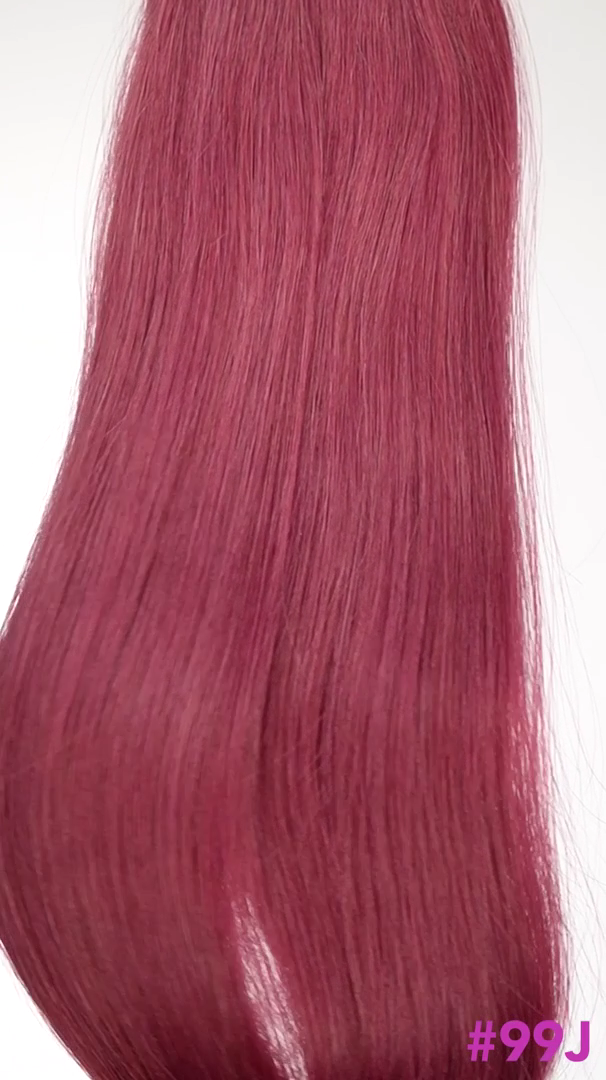 Extensions à clips invisibles - Cheveux 100% naturels - #99J Cherry Red